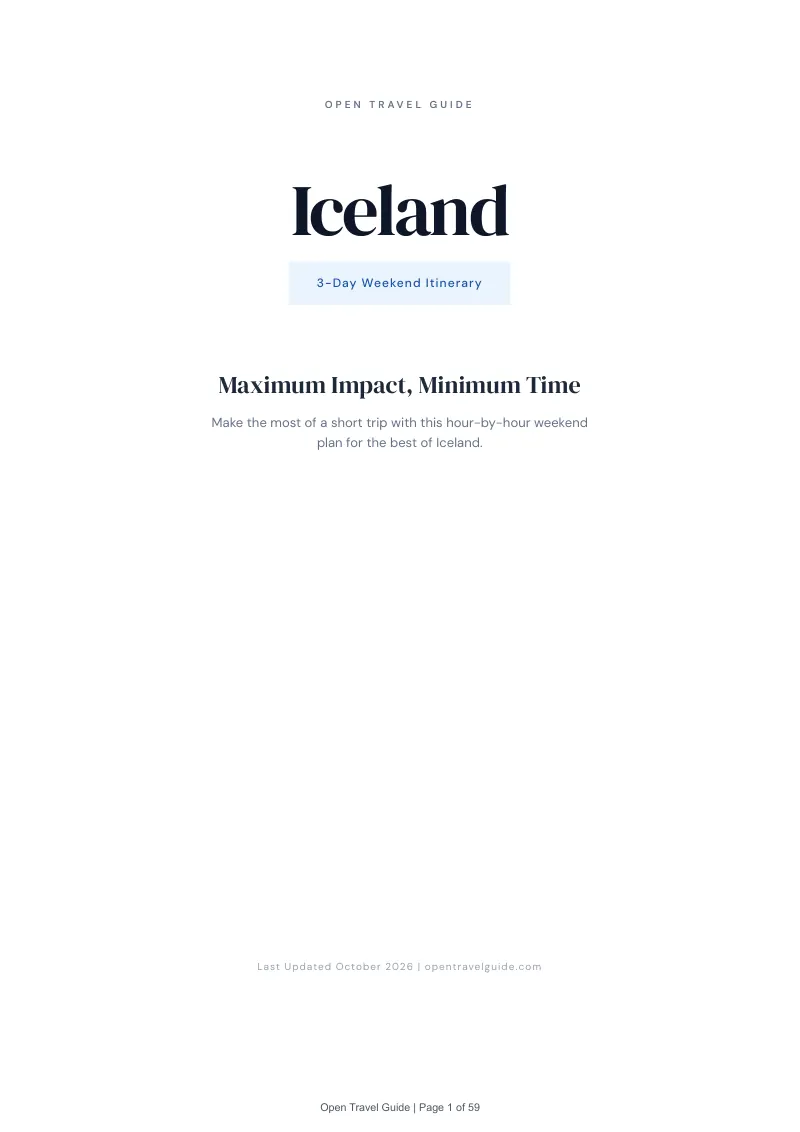Iceland 3-Day Weekend Itinerary: Cover