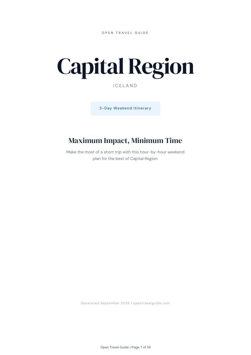 Capital Region Complete Travel Bundle: 3-day itinerary · Cover