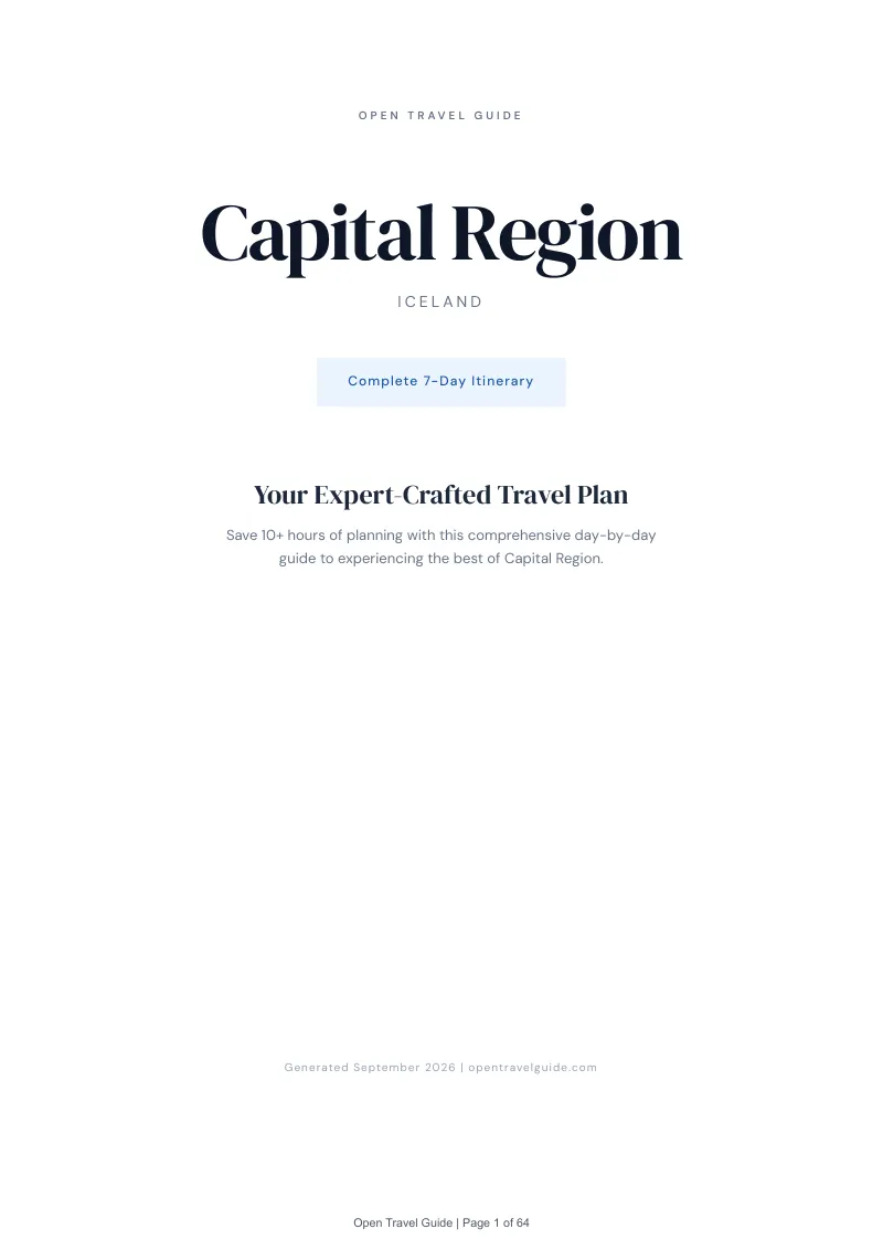Capital Region Complete Travel Bundle: 7-day itinerary · Cover