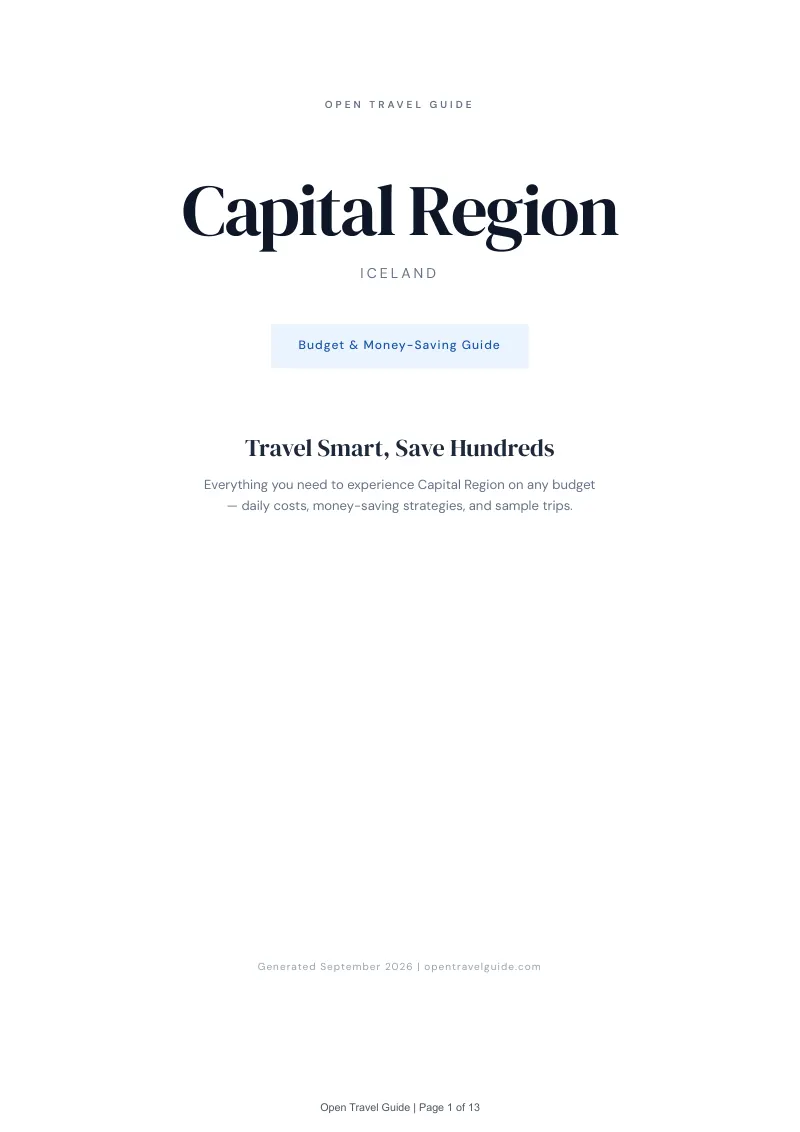 Capital Region Complete Travel Bundle: Budget guide · Cover