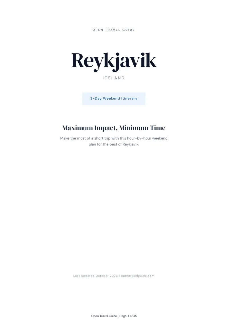 Reykjavik 3-Day Weekend Itinerary: Cover