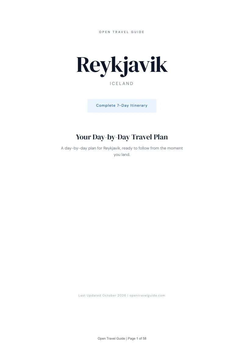 Reykjavik 7-Day Itinerary: Cover