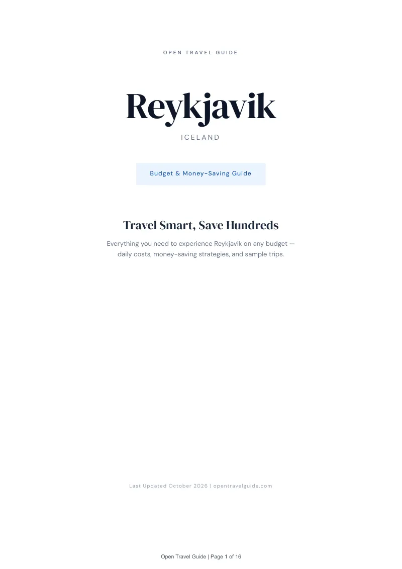 Reykjavik Budget & Money-Saving Guide: Cover