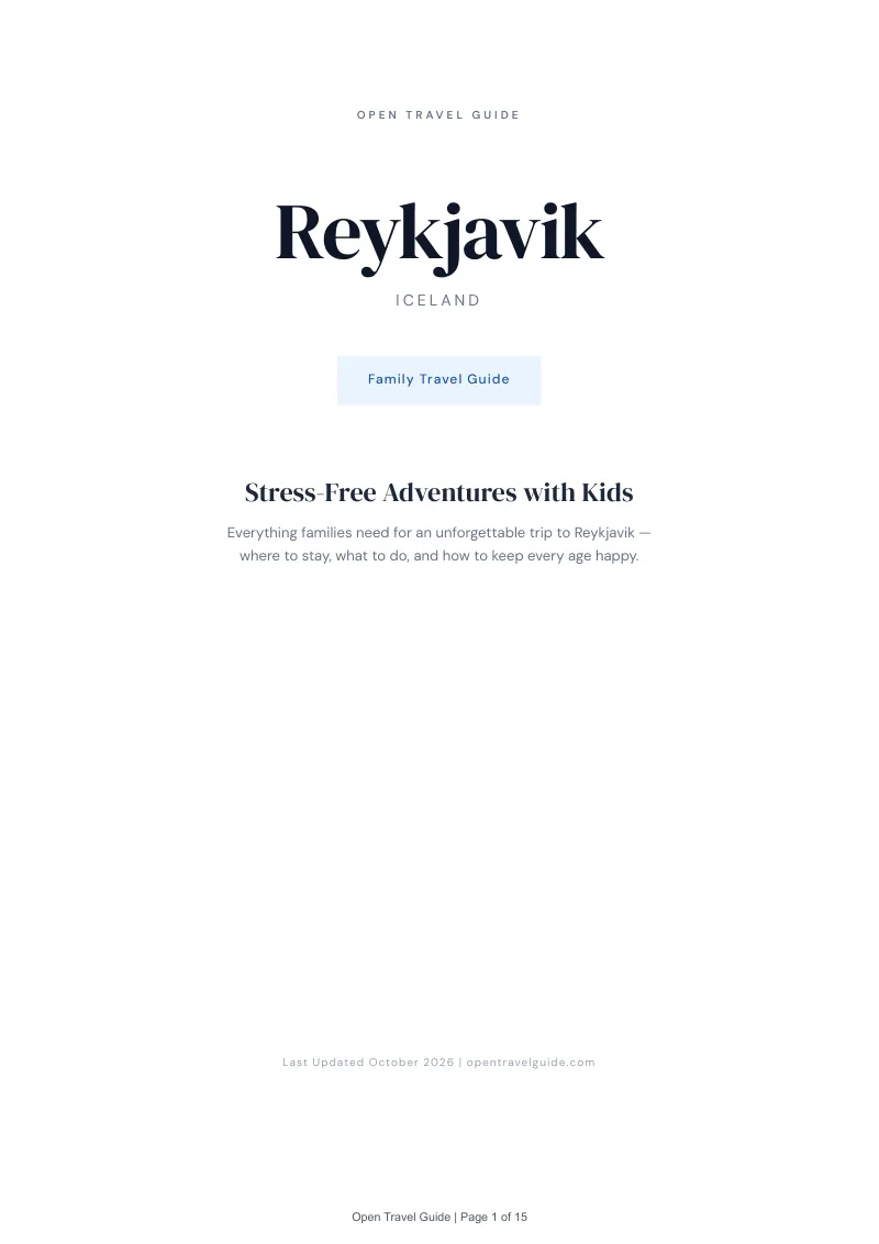 Reykjavik Family Travel Guide: Cover