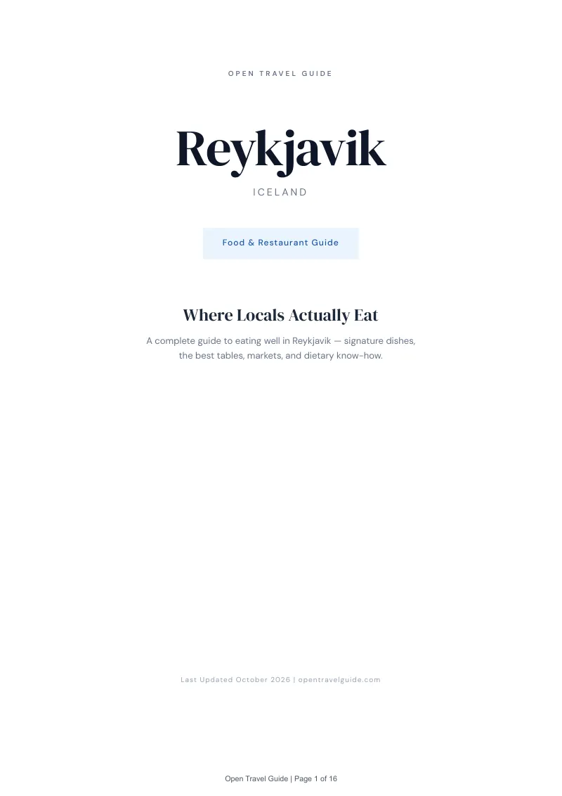 Reykjavik Food & Restaurant Guide: Cover