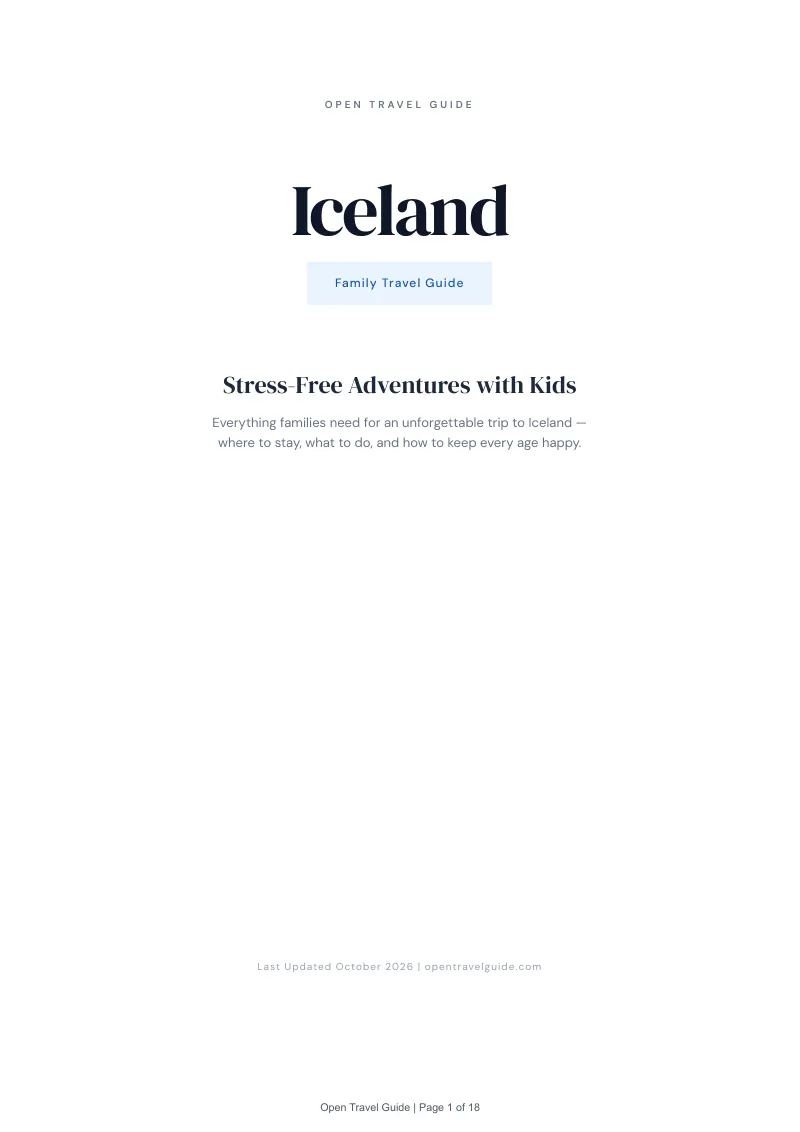 Iceland Family Travel Guide: Cover