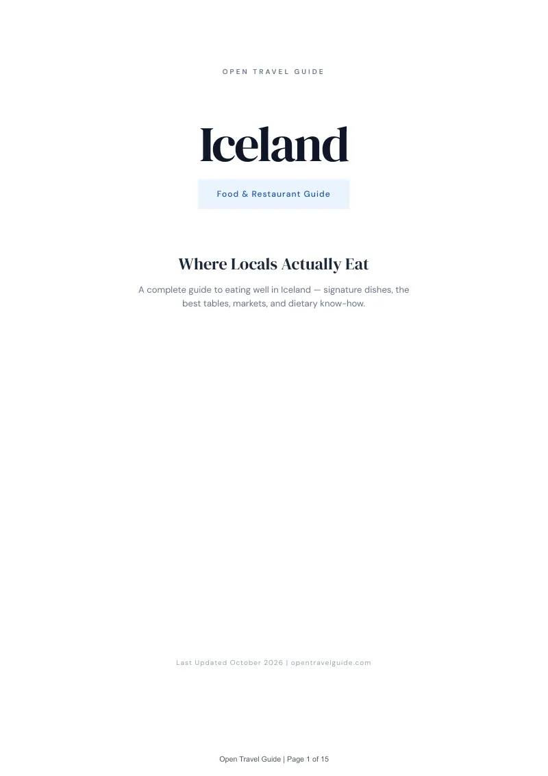 Iceland Food & Restaurant Guide: Cover