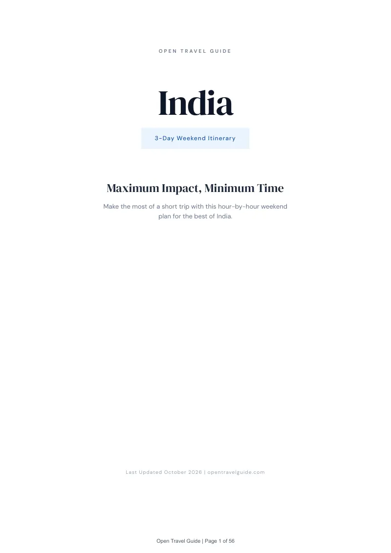 India 3-Day Weekend Itinerary: Cover