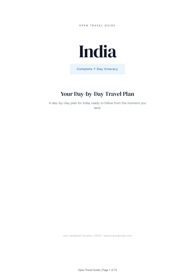 India 7-Day Itinerary: Cover