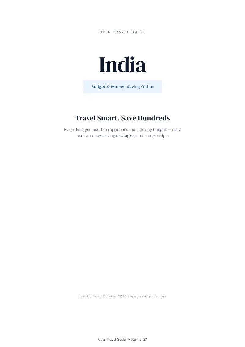 India Budget & Money-Saving Guide: Cover