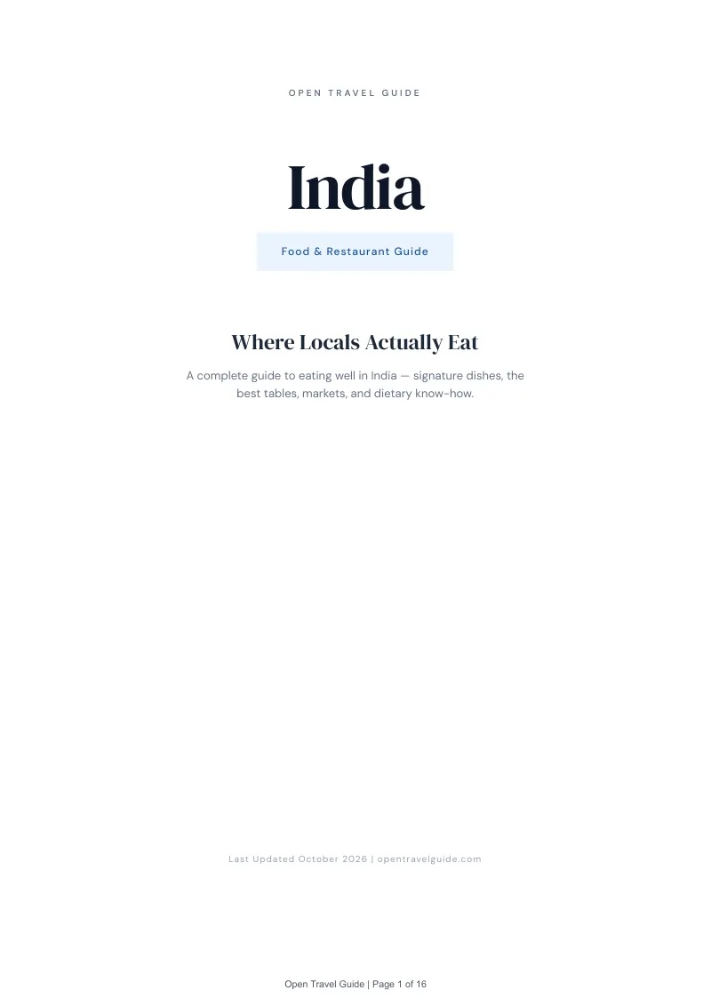 India Food & Restaurant Guide: Cover