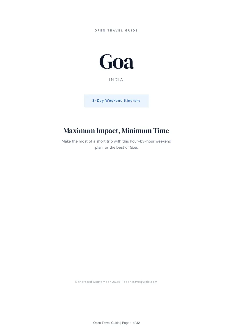 Goa Complete Travel Bundle: 3-day itinerary · Cover