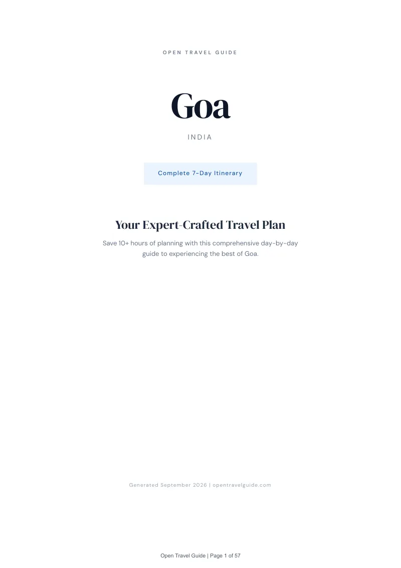 Goa Complete Travel Bundle: 7-day itinerary · Cover