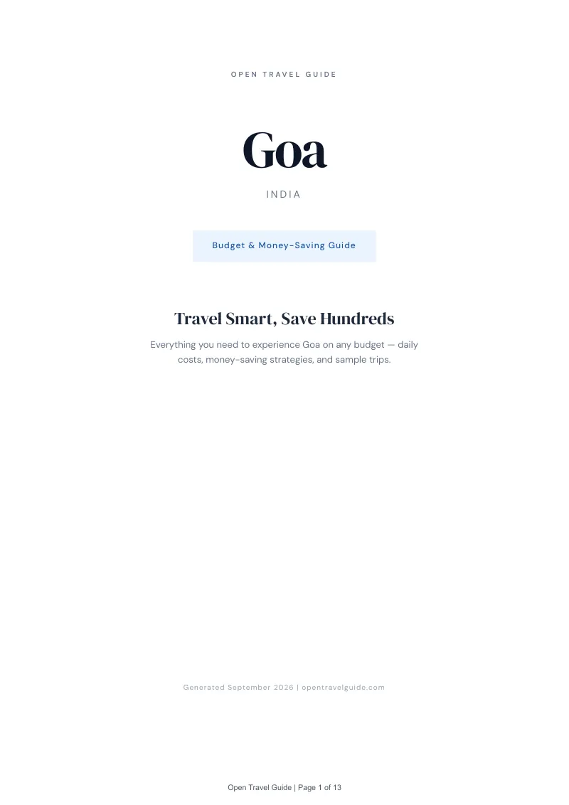 Goa Complete Travel Bundle: Budget guide · Cover