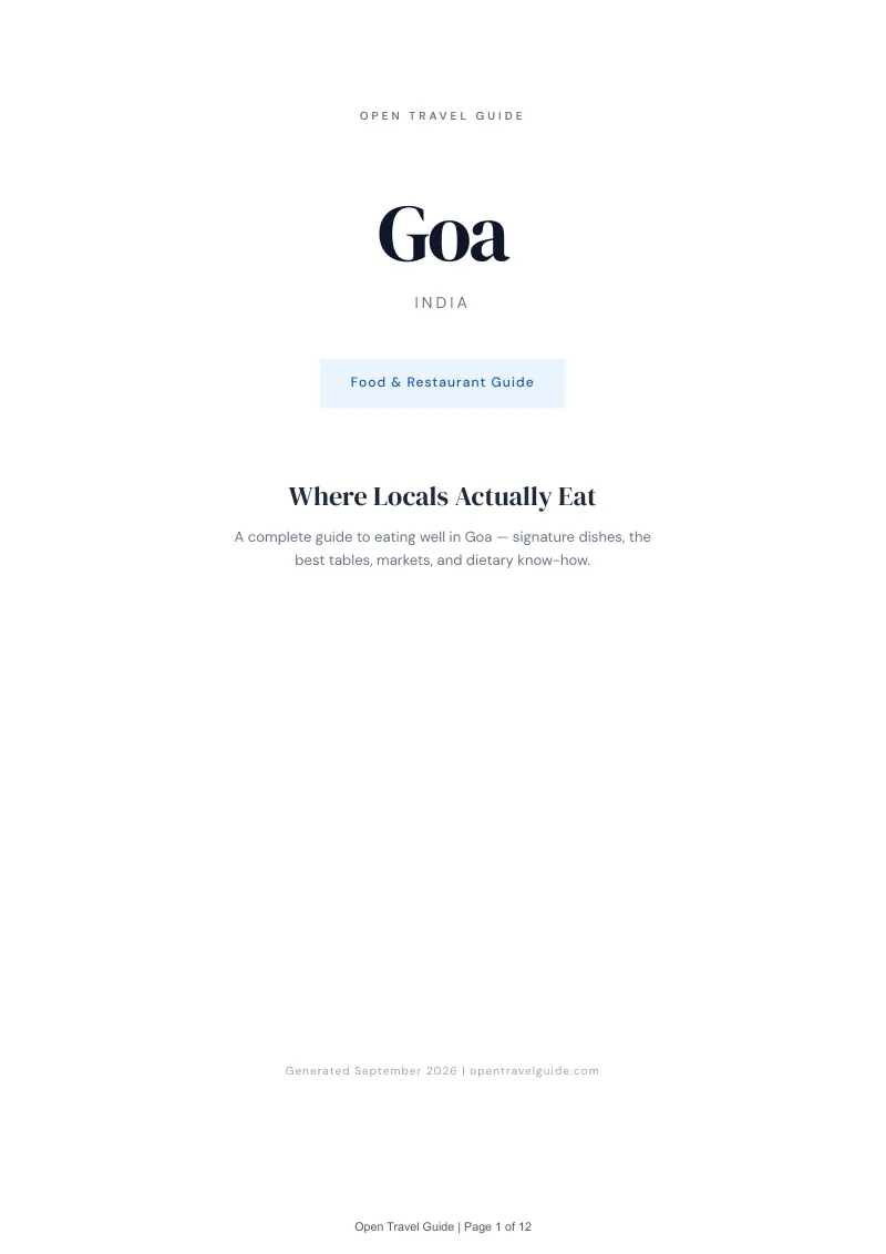 Goa Complete Travel Bundle: Food guide · Cover