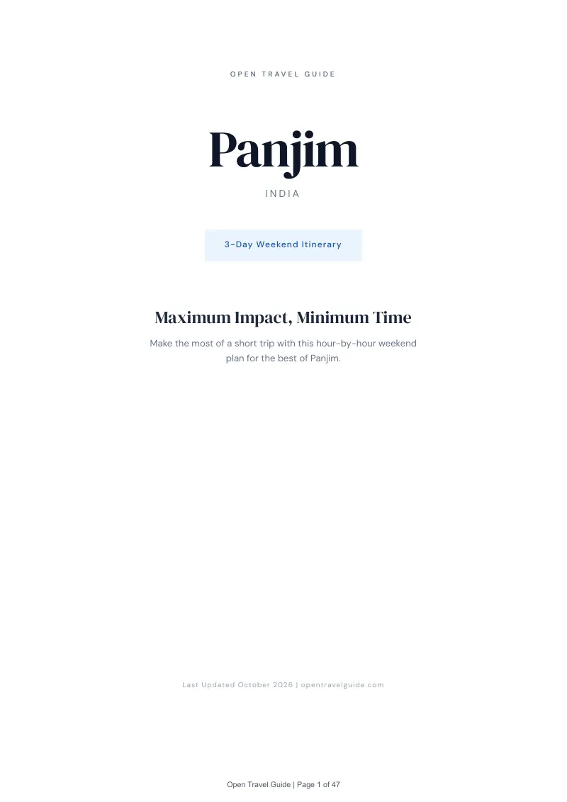 Panjim 3-Day Weekend Itinerary: Cover