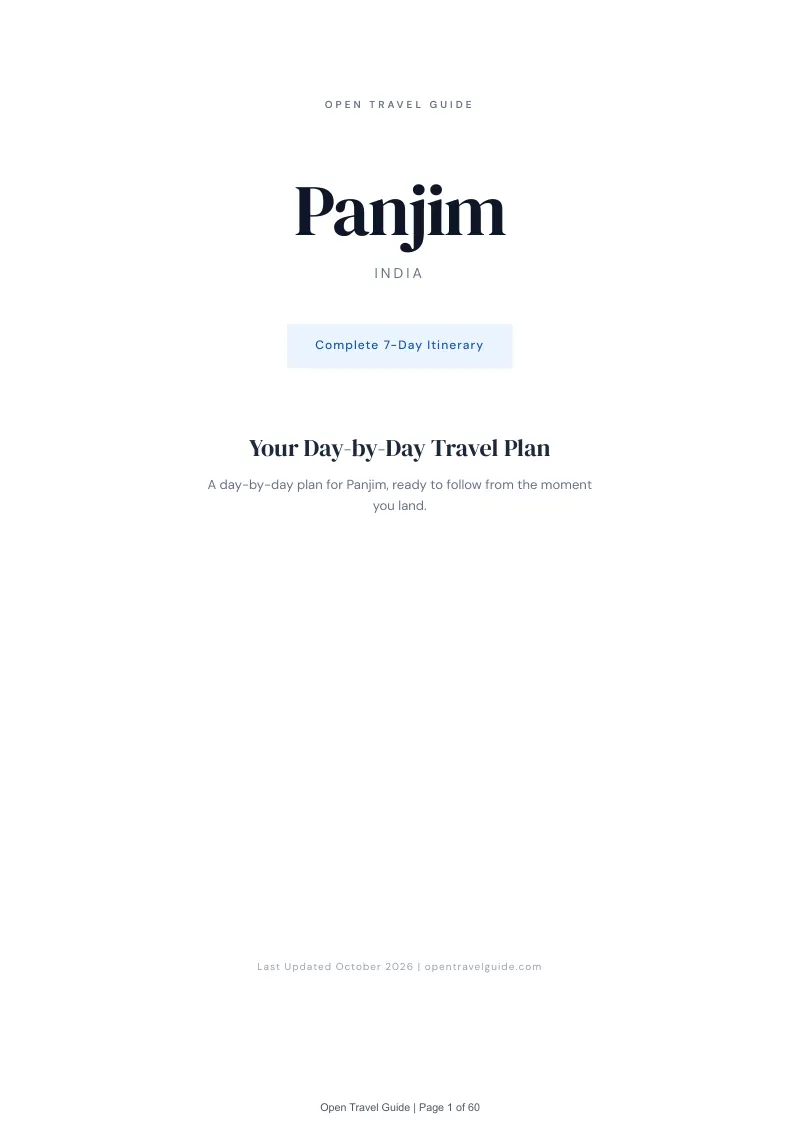 Panjim 7-Day Itinerary: Cover