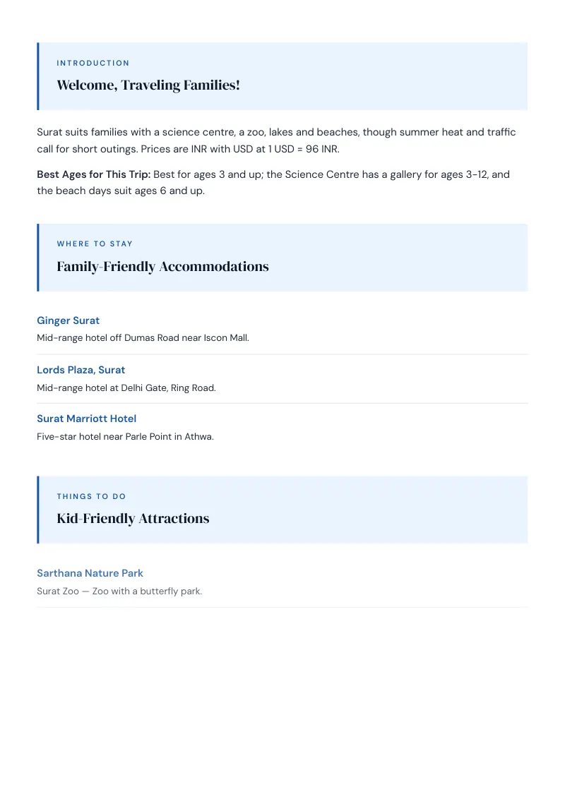 Surat Complete Travel Bundle: Family guide · Kid-Friendly Attractions