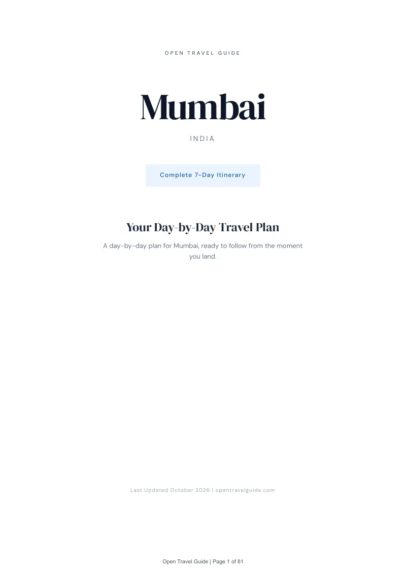Mumbai 7-Day Itinerary: Cover