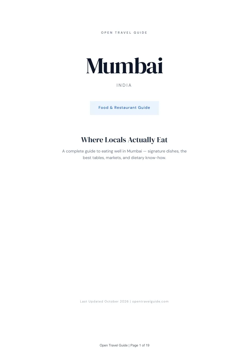 Mumbai Food & Restaurant Guide: Cover