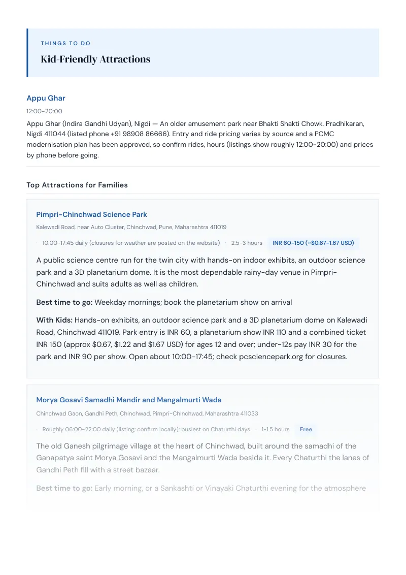 Pimpri Chinchwad Complete Travel Bundle: Family guide · Kid-Friendly Attractions