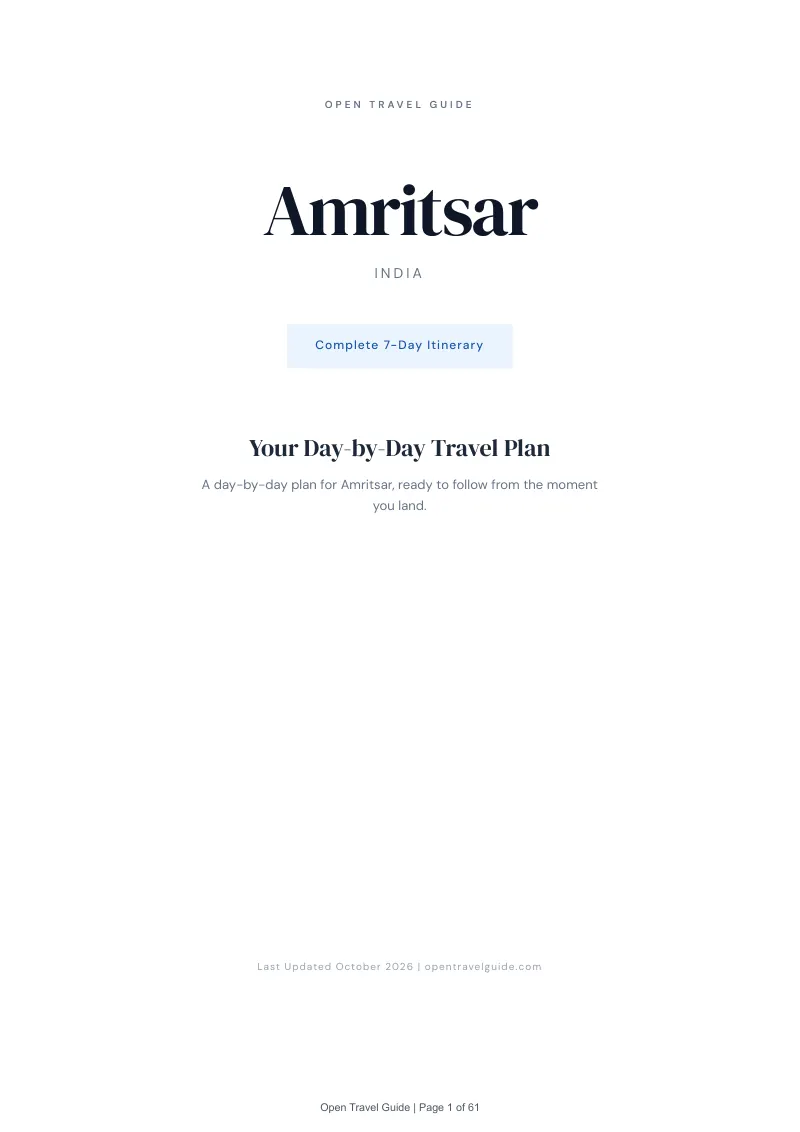 Amritsar 7-Day Itinerary: Cover