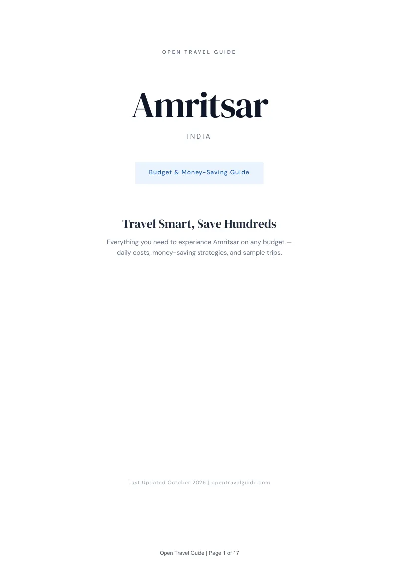 Amritsar Budget & Money-Saving Guide: Cover