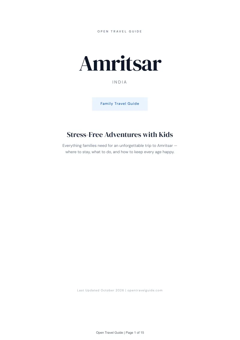 Amritsar Family Travel Guide: Cover
