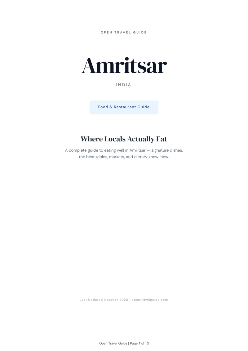 Amritsar Food & Restaurant Guide: Cover