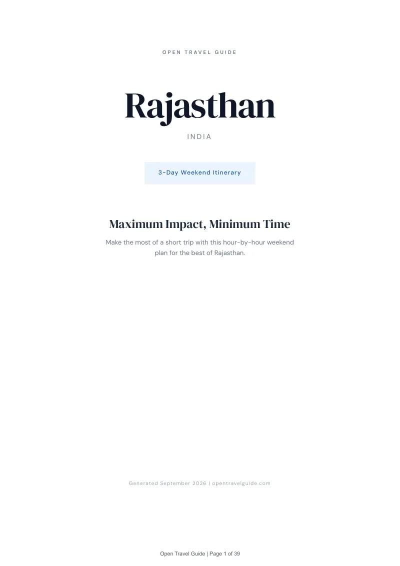 Rajasthan Complete Travel Bundle: 3-day itinerary · Cover