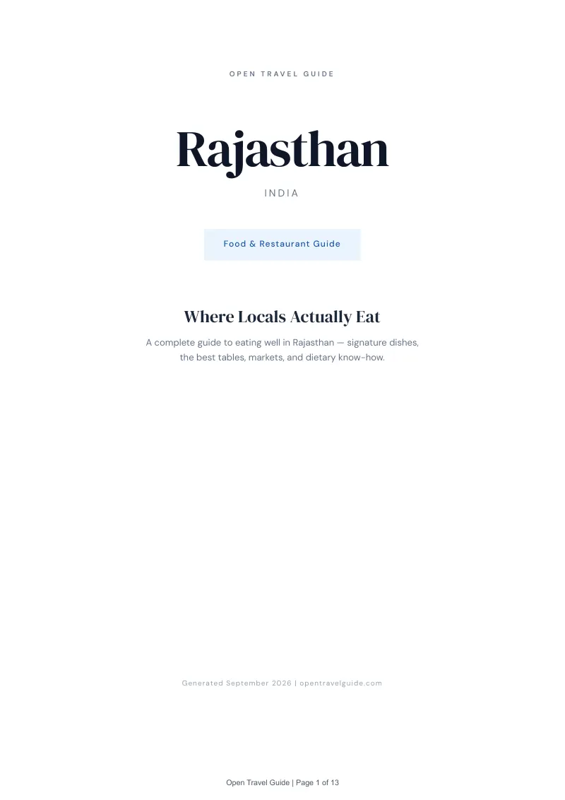 Rajasthan Complete Travel Bundle: Food guide · Cover