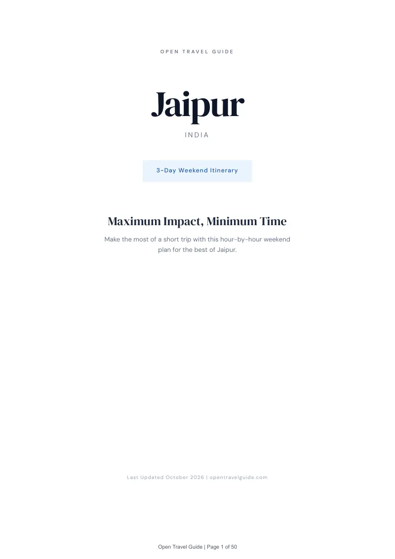 Jaipur 3-Day Weekend Itinerary: Cover
