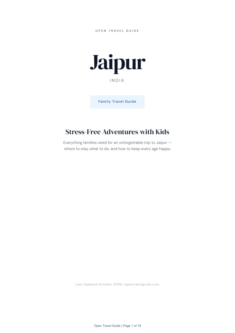 Jaipur Family Travel Guide: Cover