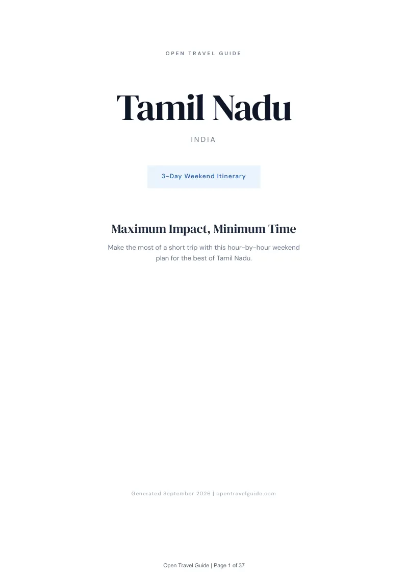 Tamil Nadu Complete Travel Bundle: 3-day itinerary · Cover