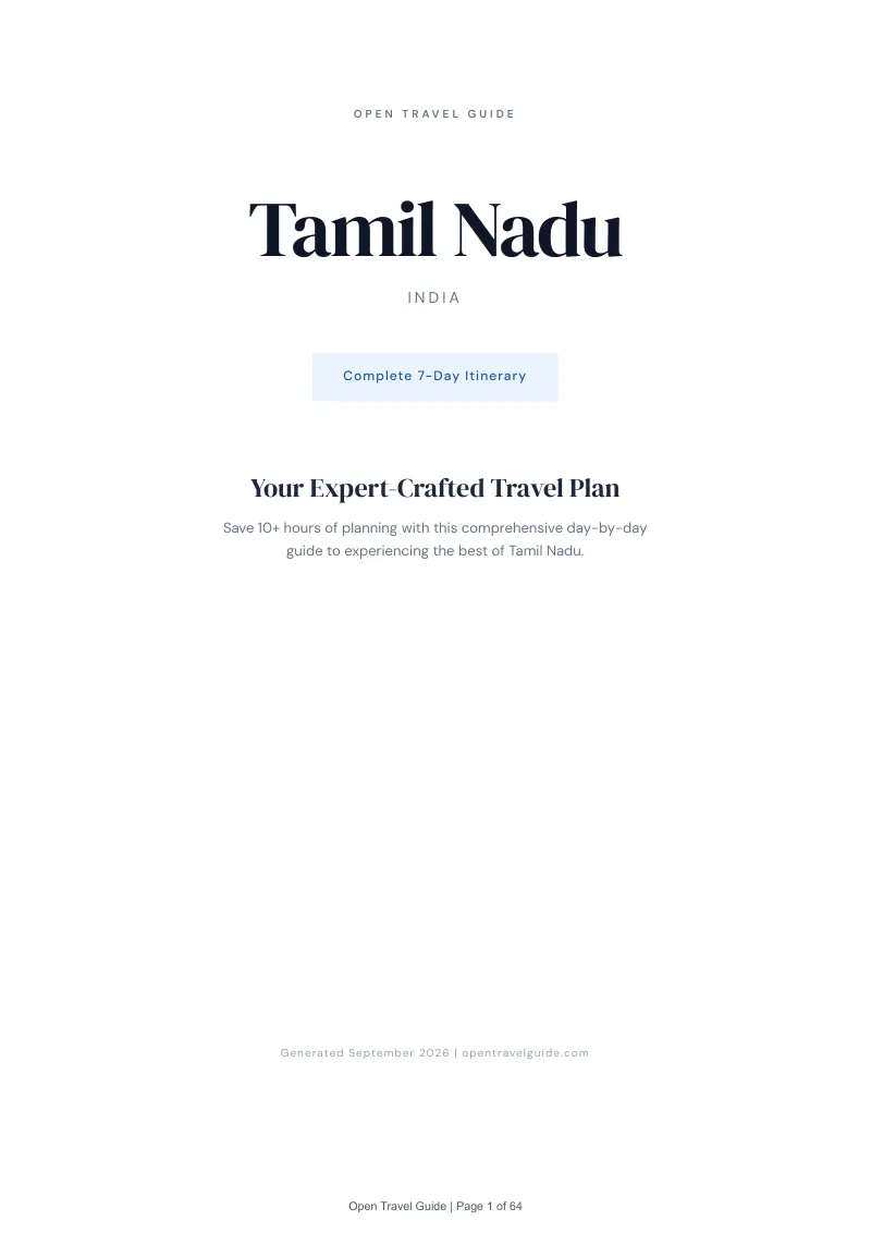 Tamil Nadu Complete Travel Bundle: 7-day itinerary · Cover