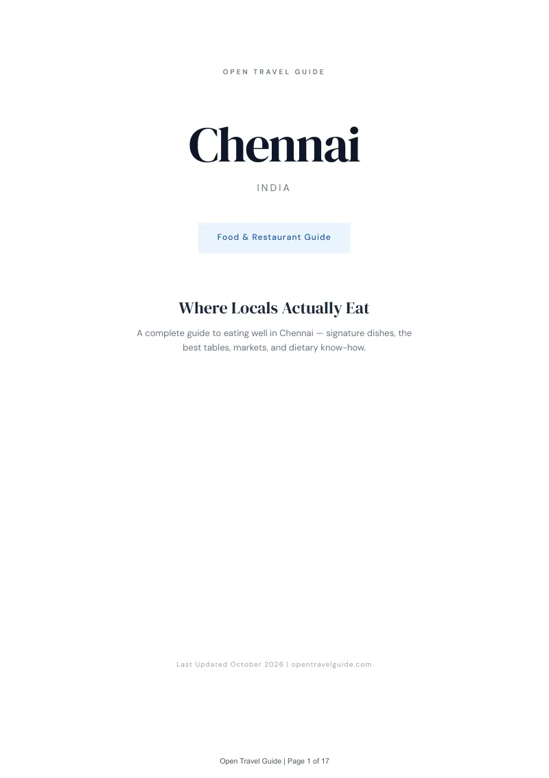 Chennai Food & Restaurant Guide: Cover