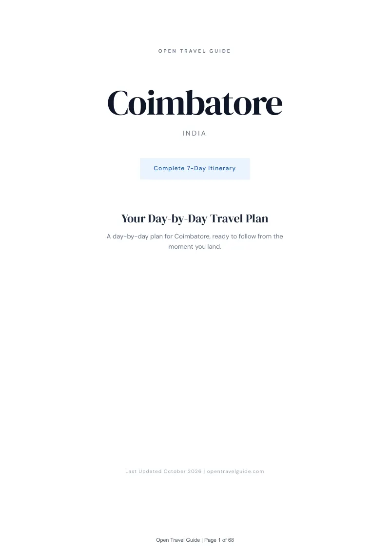 Coimbatore 7-Day Itinerary: Cover