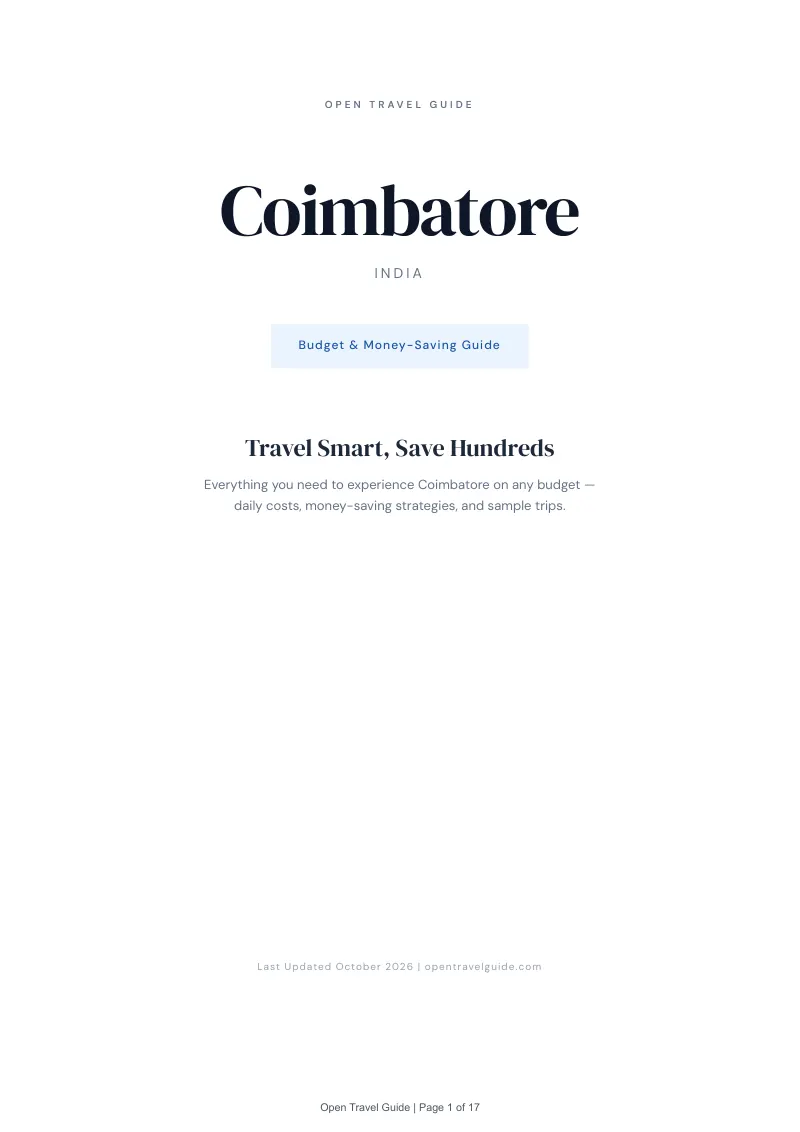 Coimbatore Budget & Money-Saving Guide: Cover