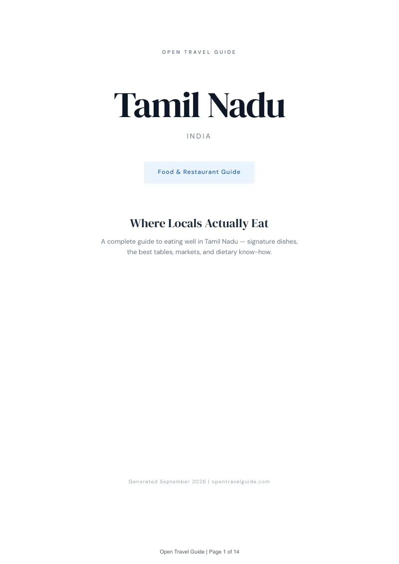 Tamil Nadu Complete Travel Bundle: Food guide · Cover