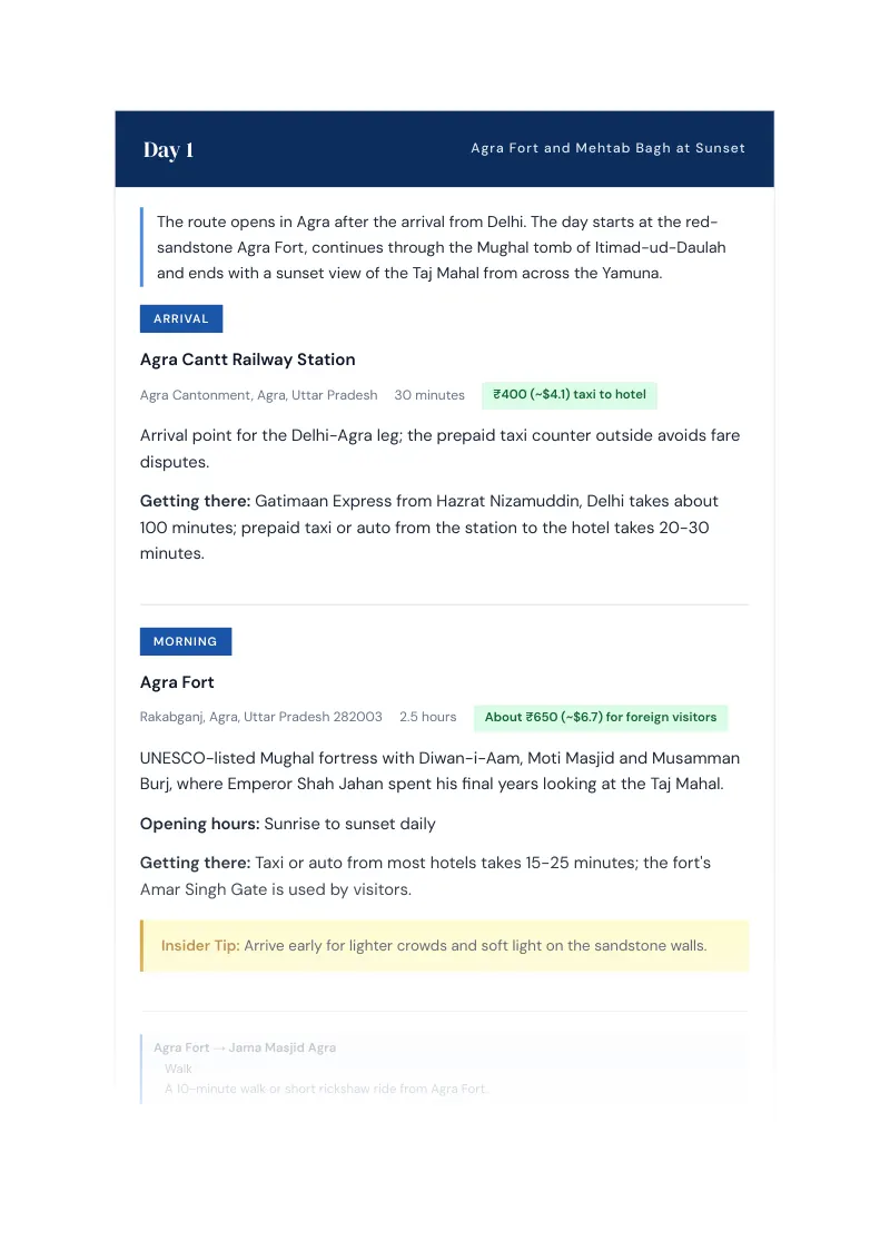 Uttar Pradesh Complete Travel Bundle: 7-day itinerary · Day 1