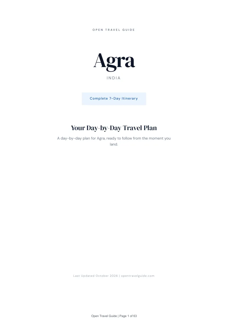Agra 7-Day Itinerary: Cover