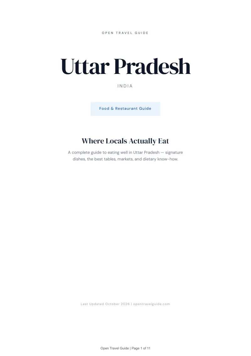 Uttar Pradesh Food & Restaurant Guide: Cover