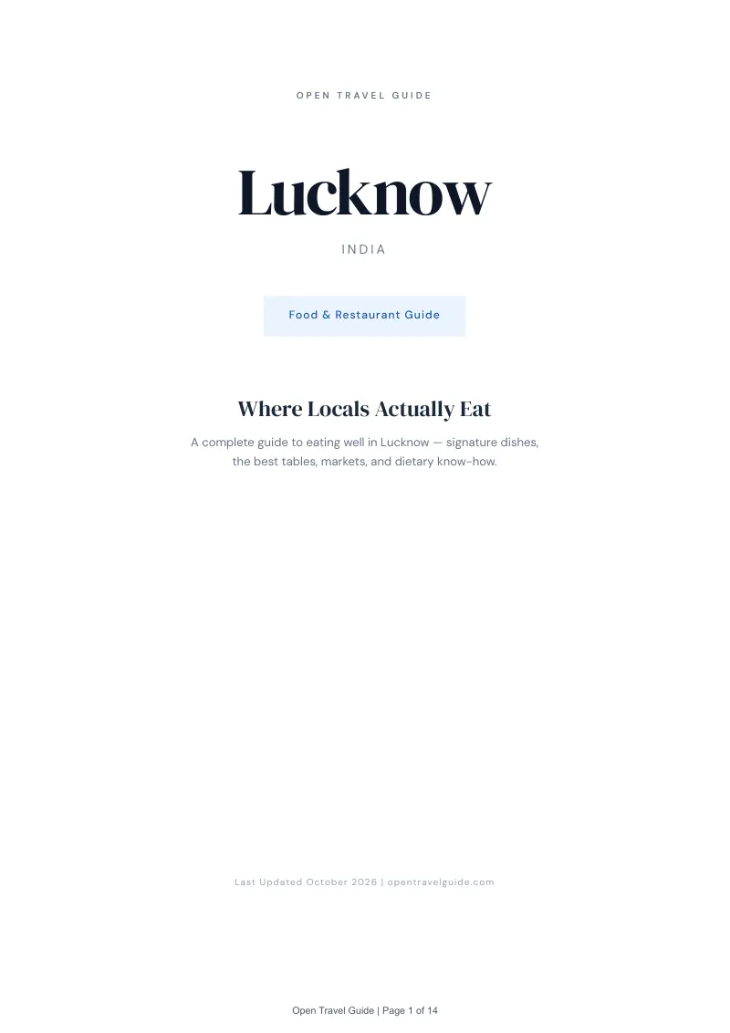 Lucknow Food & Restaurant Guide: Cover