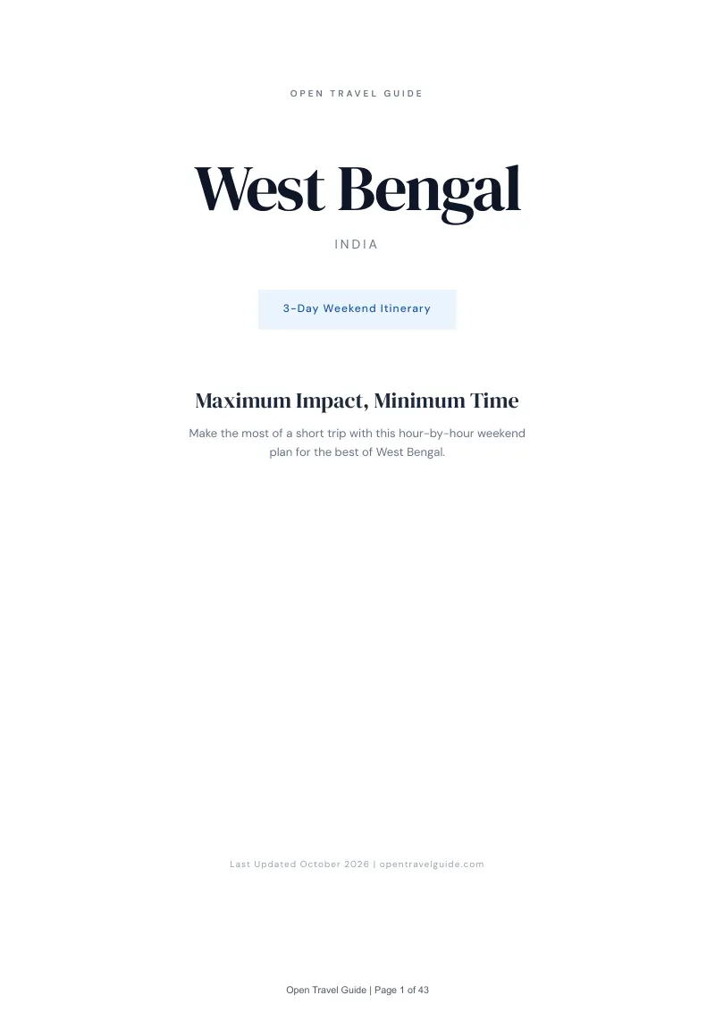 West Bengal 3-Day Weekend Itinerary: Cover