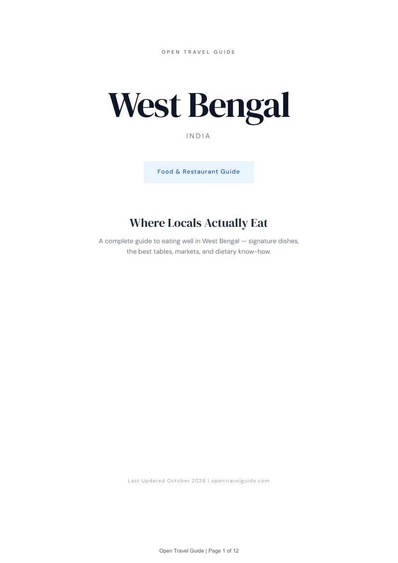 West Bengal Food & Restaurant Guide: Cover