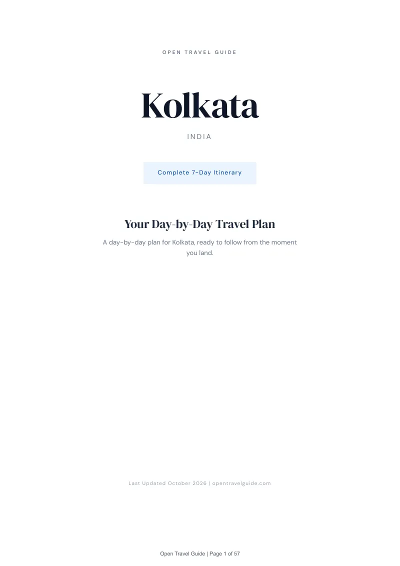 Kolkata 7-Day Itinerary: Cover