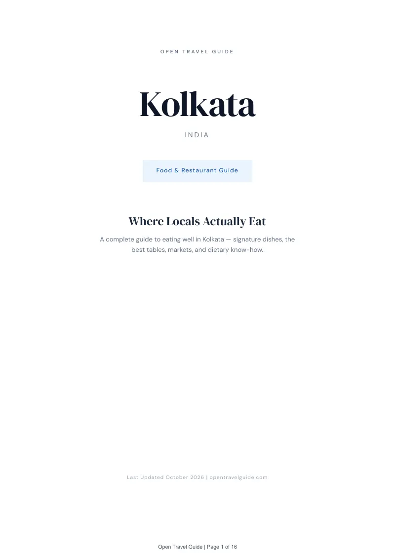 Kolkata Food & Restaurant Guide: Cover