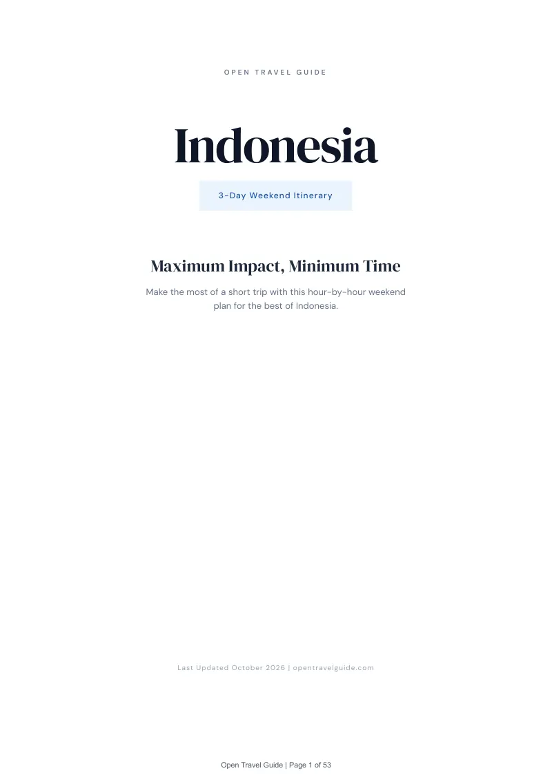 Indonesia 3-Day Weekend Itinerary: Cover