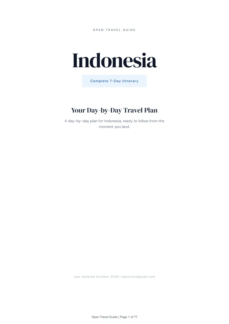 Indonesia 7-Day Itinerary: Cover