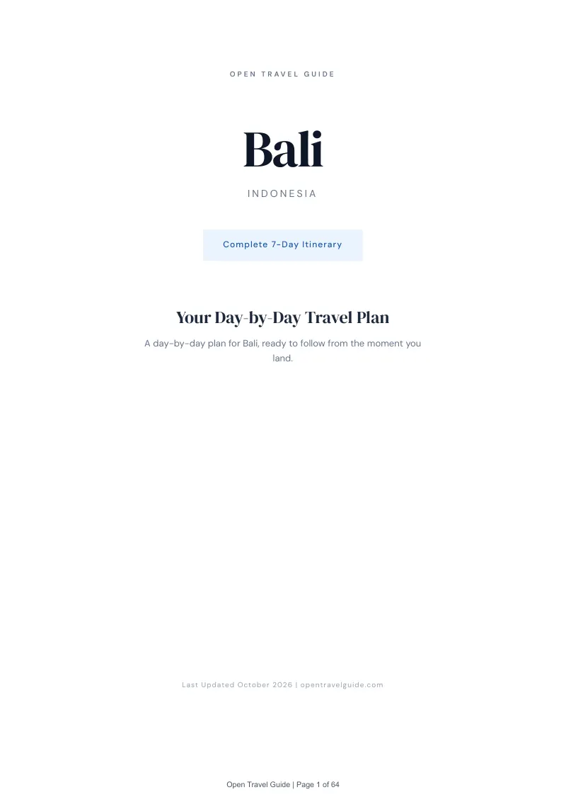 Bali 7-Day Itinerary: Cover